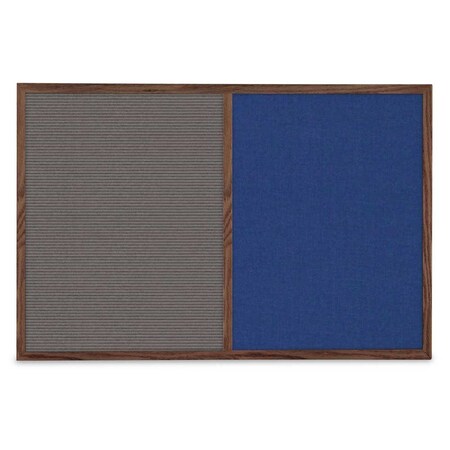 United Visual Products Slim Style Indoor Enclosed Corkboard, 36 UV504SC-WHITE-DRKSPR